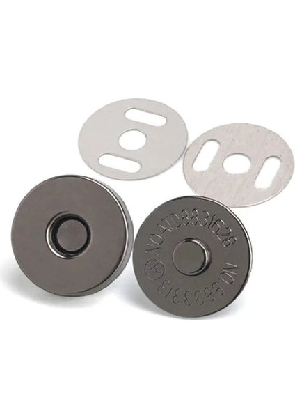 Dikmeli Çanta Mıknatısı Güçlü Çanta Çıt Çıt Mıknatıs Seti 18 mm Eskitme Siyah 100 set modelleri