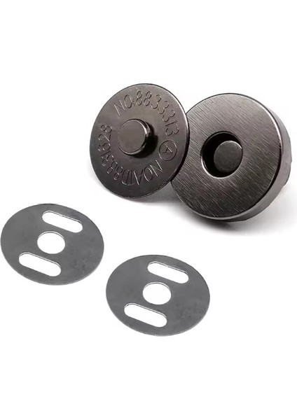 Dikmeli Çanta Mıknatısı Güçlü Çanta Çıt Çıt Mıknatıs Seti 18 mm Eskitme Siyah 100 set fırsatları