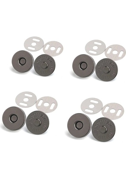 Dikmeli Çanta Mıknatısı Güçlü Çanta Çıt Çıt Mıknatıs Seti 18 mm Eskitme Siyah 100 set indirimleri