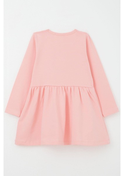 Kız Çocuk Uzun Kollu Elbise Renkli Çiçek Nakışlı 1.5-5 Yaş, Pembe fiyatları