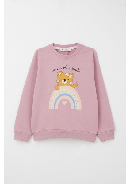 Kız Çocuk Eşofman Takım Arkadaşlık Temalı Sevimli Ayıcık Baskılı 1-4 Yaş, Gülkurusu fırsatları