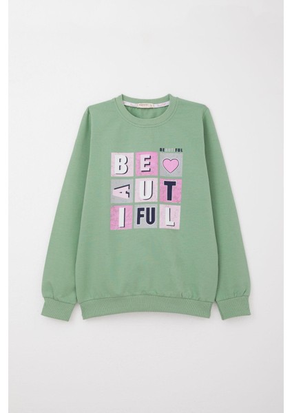 Kız Çocuk Eşofman Takım Renkli Yazı Baskılı 8-12 Yaş, Mint Yeşili fiyatları