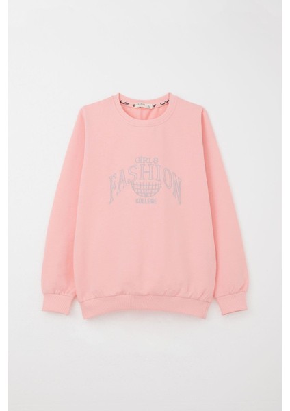 Kız Çocuk Eşofman Takım Moda Temalı Yazı Nakışlı 8-12 Yaş, Pembe