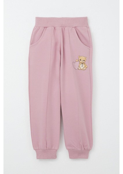 Kız Çocuk Eşofman Takım Kalpli Bebek Ayıcık Baskılı 1.5-5 Yaş, Bej modelleri