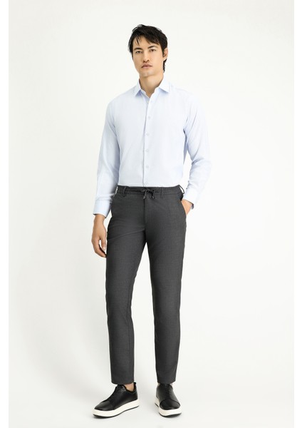 Regular Fit Beli Lastikli İpli Likralı Pantolon