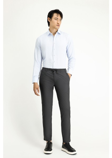 Regular Fit Beli Lastikli İpli Likralı Pantolon