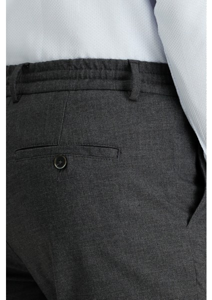 Regular Fit Beli Lastikli İpli Likralı Pantolon