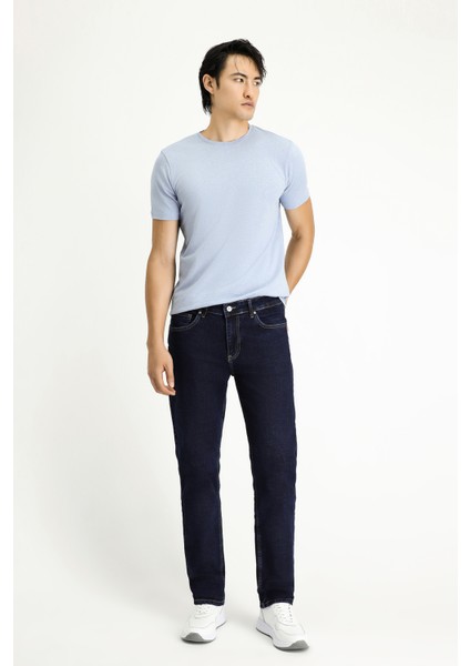 Slim Fit Dar Kesim Likralı Denim Pantolon