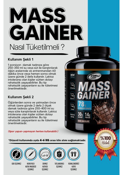 Xxl-mass Gainer 3000gr(ÇİKOLATALI ZENGİN IÇERİKLİ KARBONHİDRAT) Weight Gainer