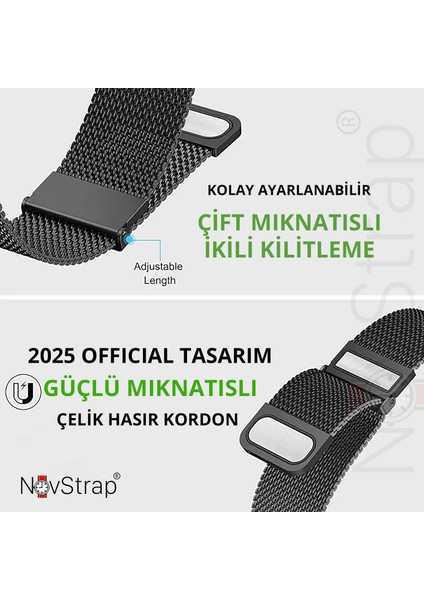 Huawei Watch GT6 41mm GT4 41mm GT5 41mm GT5 Pro 42mm ile Uyumlu Kordon (18mm) Çift Mıknatıslı Lansman Metal Hasır Çelik Kayış fırsatları