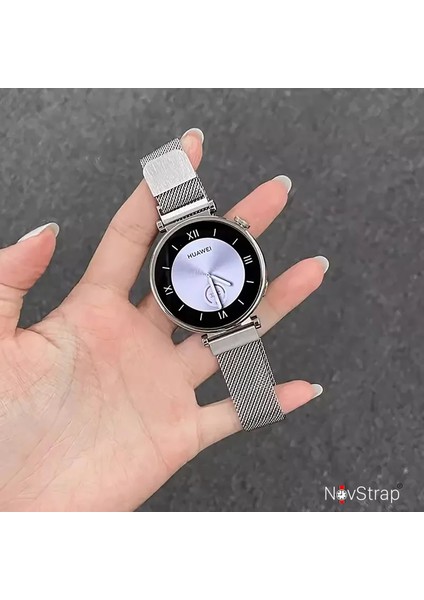Huawei Watch GT6 41mm GT4 41mm GT5 41mm GT5 Pro 42mm ile Uyumlu Kordon (18mm) Çift Mıknatıslı Lansman Metal Hasır Çelik Kayış indirimleri
