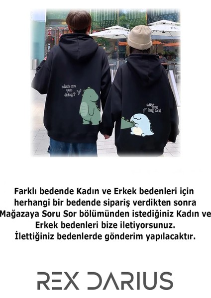 Sevgili Kombini Kapüşonlu 2li Set Pamuklu Kışlık Kadın Erkek Oversize Sweatshirt fiyatları
