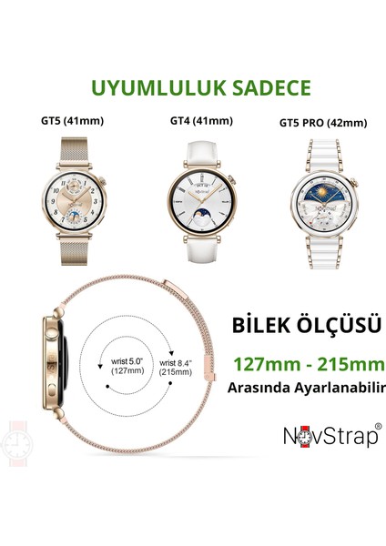 Huawei Watch GT6 41mm GT4 41mm GT5 41mm GT5 Pro 42mm ile Uyumlu Kordon (18mm) Çift Mıknatıslı Lansman Metal Hasır Çelik Kayış fiyatları