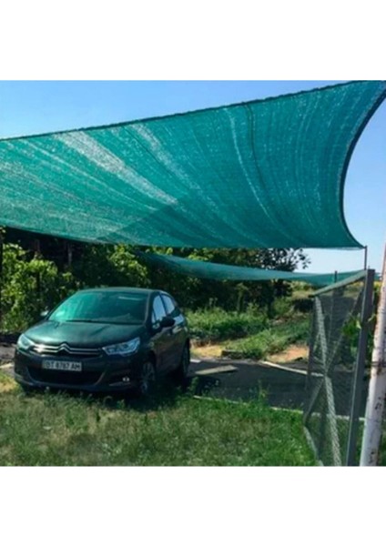Araba Gölgelik - Yüzde 95'lik - Yeşil - Şeritli Halkalı - 2 Metre x 80 Metre