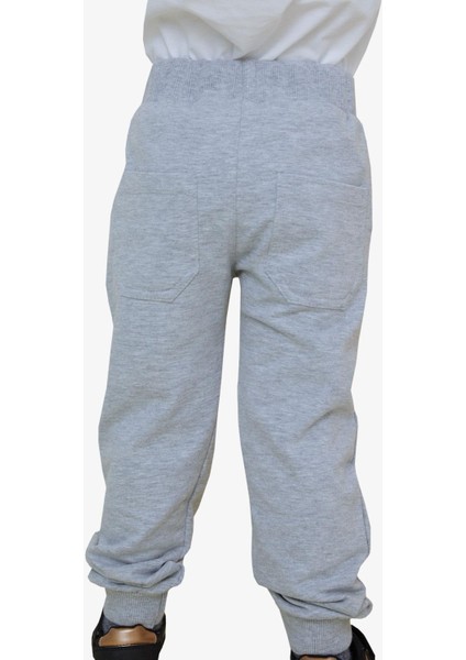 Girls & Boys Erkek Çocuk Eşofman Altı Cepli 3-8 Yaş, Açık Gri Melanj