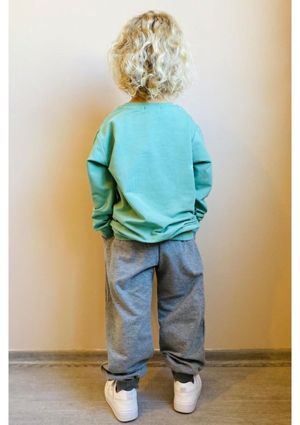 Erkek Çocuk Eşofman Takım Yazı Nakışlı 5-10 Yaş, Mint Yeşili fiyatları