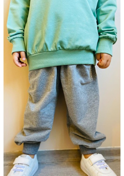 Erkek Çocuk Eşofman Takım Yazı Nakışlı 5-10 Yaş, Mint Yeşili indirimleri