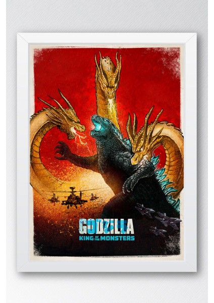 Godzilla King Of The Monsters Çerçeveli Tablo - Film Posteri Tablo