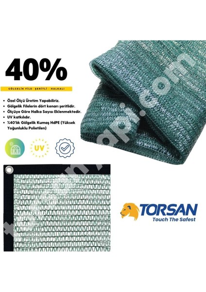 Bahçe Örtüsü - Yüzde 40'lık - Yeşil - Şeritli Halkalı - 5 Metre x 50 Metre