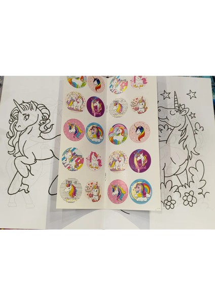 4 Adet Stickerli Boyama Kitabı (Kuromi,minnie,copybara,unicorn Figürlü)