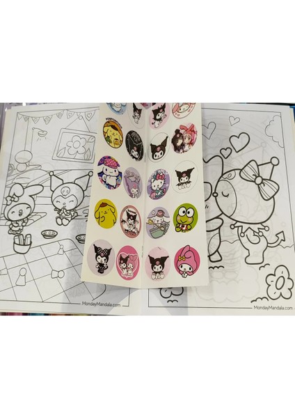 4 Adet Stickerli Boyama Kitabı (Kuromi,minnie,copybara,unicorn Figürlü)