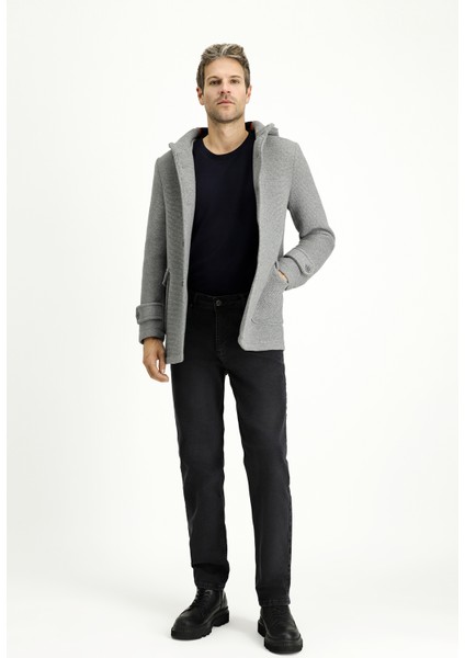 Yünlü Kapüşonlu Italyan Kaban