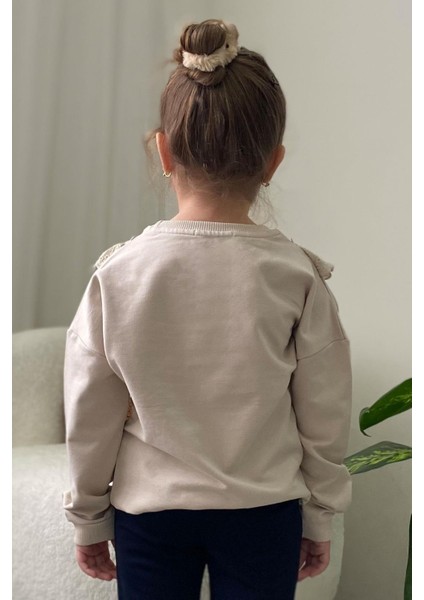 Kız Çocuk Sweatshirt Güpürlü 1.5-5 Yaş, Bej modelleri