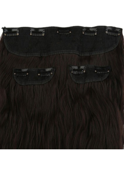 Fiber Sentetik Kabarık Dalgalı Yarım Ay + 2 Yan Çıt Çıt - Koyu Kahve fiyatları