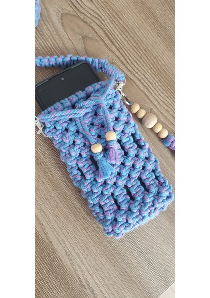 Makrome Askılı Telefon Çantası