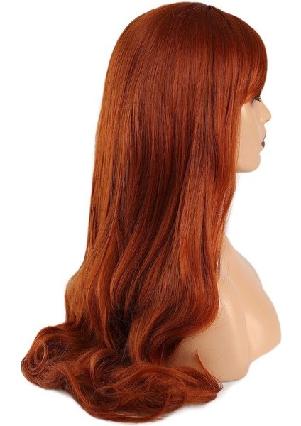 Kahküllü Uzun Dalgalı Fiber Sentetik Peruk - Bakır fiyatları