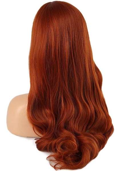 Kahküllü Uzun Dalgalı Fiber Sentetik Peruk - Bakır fırsatları