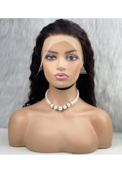 Gerçek Front Lace Tül Peruk - Derin Dalgalı - Doğal 50-55CM