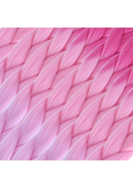 Afrika Örgülük Ombreli Sentetik Saç 100 Gr. - Koyu Pembe / Açık Pembe / Pembe