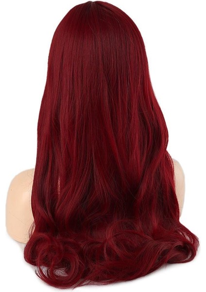 Kahküllü Uzun Dalgalı Fiber Sentetik Peruk - Kızıl fırsatları