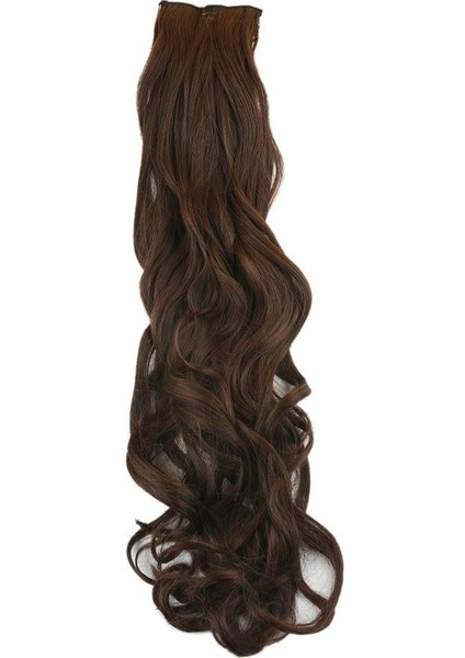 Fiber Sentetik Dalgalı 8 Parça Çıt Çıt - Kahve Karamel