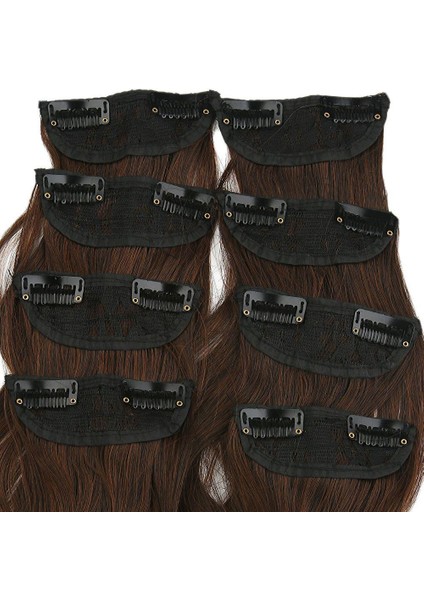 Fiber Sentetik Dalgalı 8 Parça Çıt Çıt - Kahve Karamel fiyatları