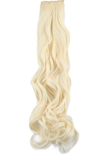 Fiber Sentetik Dalgalı 8 Parça Çıt Çıt - Açık Platin