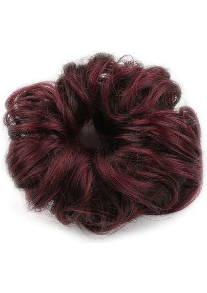 Saçlı Lastikli Topuz Toka - Koyu Kızıl fiyatları