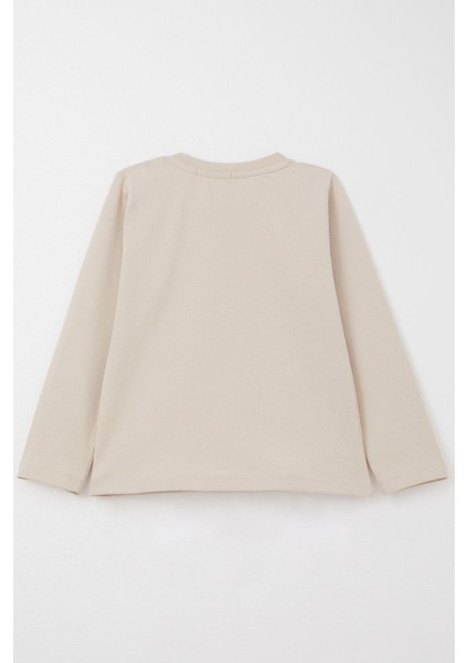 Erkek Bebek Eşofman Takım Baseball Oyuncusu Sevimli Hayvancık Baskılı 9 Ay-3 Yaş, Bej fırsatları