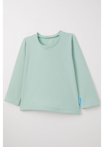Erkek Bebek Uzun Kollu Tişört Basic 9 Ay-3 Yaş, Mint Yeşili modelleri