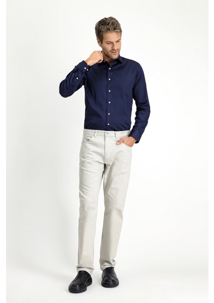 Regular Fit Likralı Kanvas / Chino Pantolon