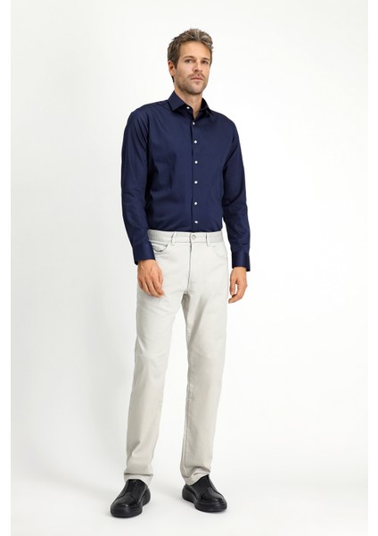 Regular Fit Likralı Kanvas / Chino Pantolon