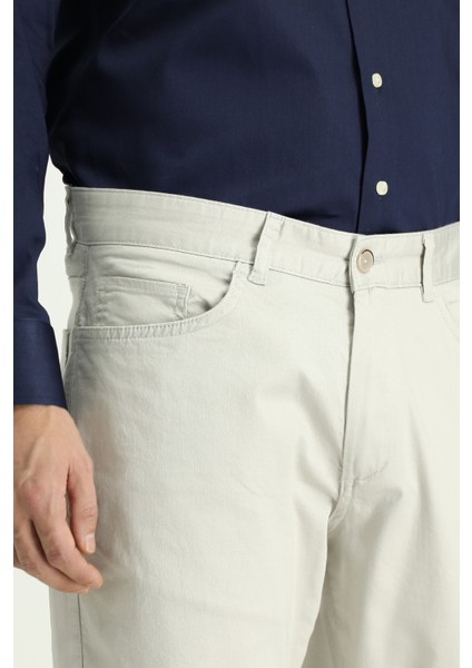 Regular Fit Likralı Kanvas / Chino Pantolon