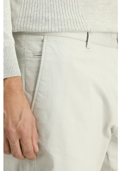 Regular Fit Likralı Kanvas / Chino Pantolon