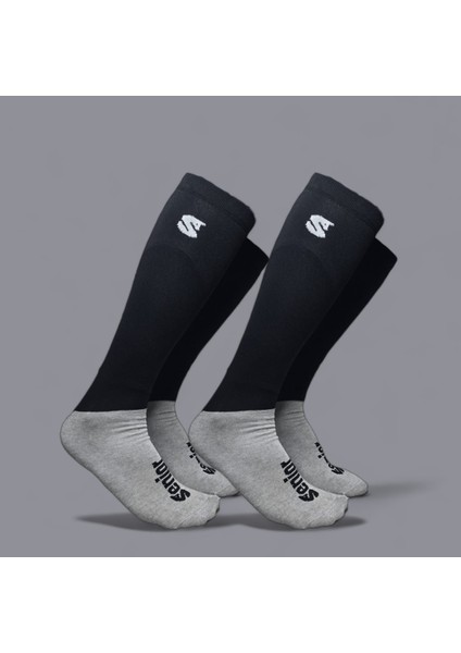 2'li Siyah Unisex Binici Çorabı