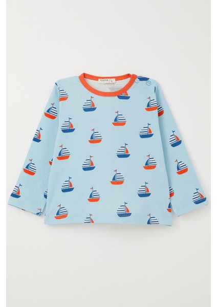 Erkek Çocuk Pijama Takımı Yelken Desenli 1-3 Yaş, Açık Mavi fiyatları