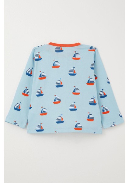 Erkek Çocuk Pijama Takımı Yelken Desenli 1-3 Yaş, Açık Mavi fırsatları