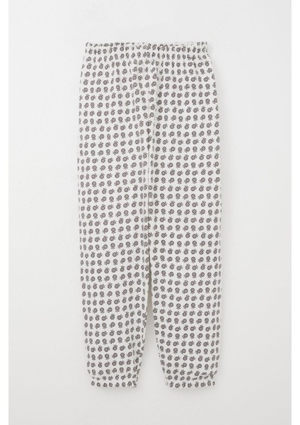 Kız Çocuk Pijama Takımı Papatya Desenli 4-8 Yaş, Ekru modelleri