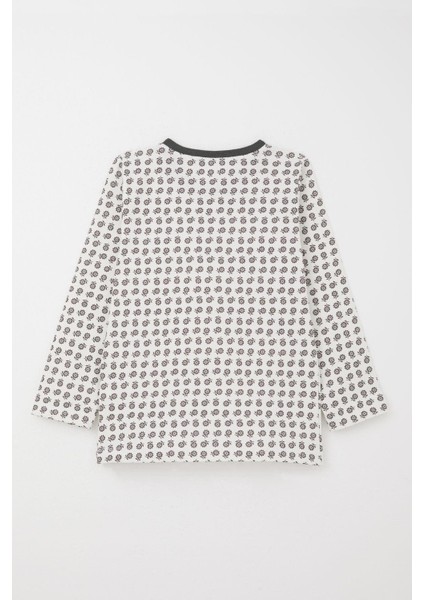 Kız Çocuk Pijama Takımı Papatya Desenli 4-8 Yaş, Ekru fırsatları