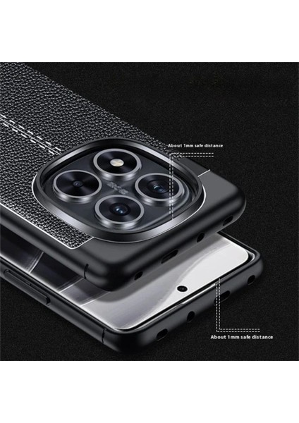Redmi Note 14 Pro Plus Silikon Kılıf Deri Desenli Darbe Emici Kapak